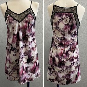 Oh My Love Floral Mini Dress with Lace Inserts - XS